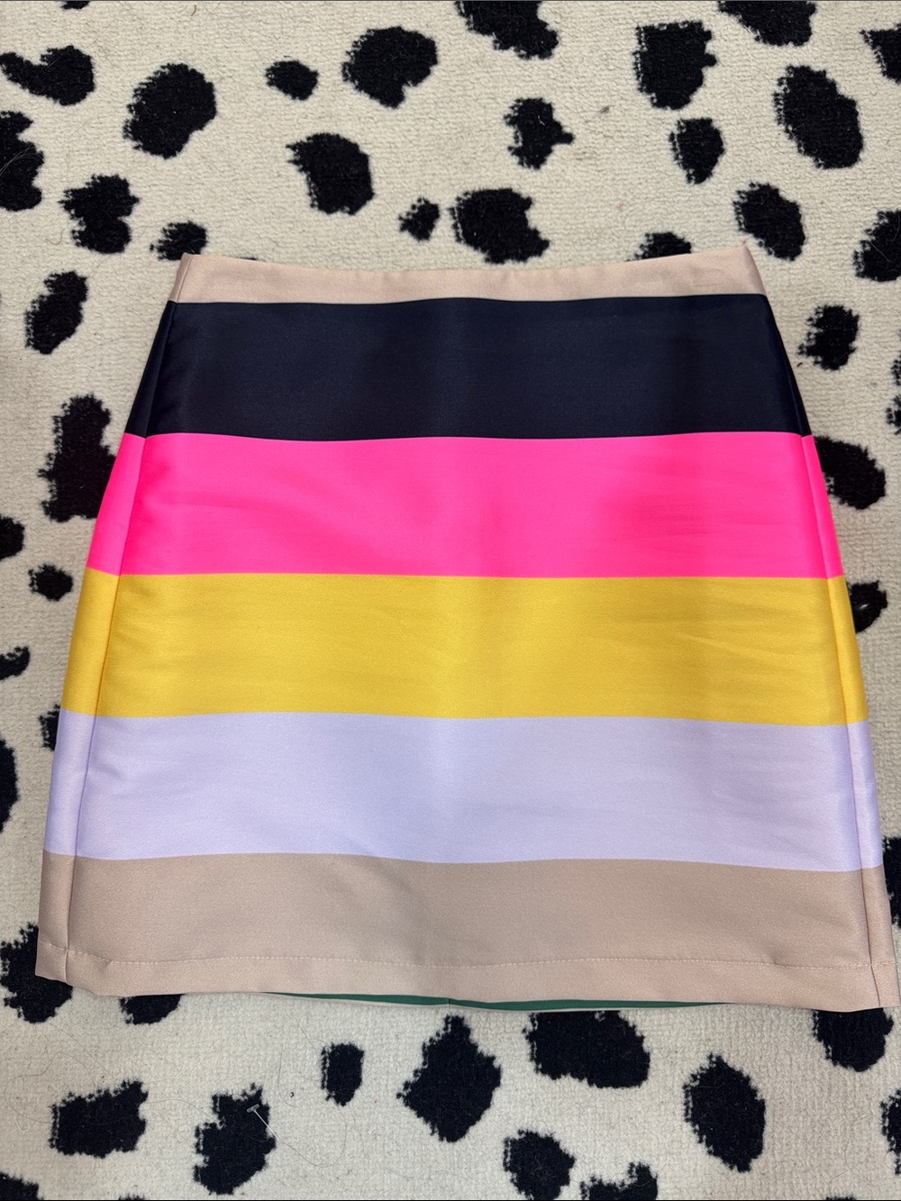 J Crew Colorblock Mini Skirt in Pink, Yellow, white and  Neutral